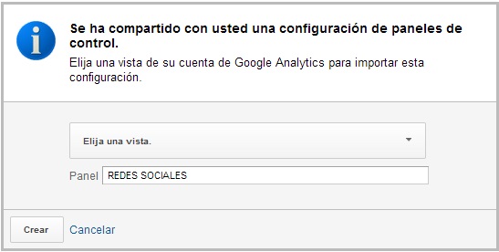 compartir panel de control