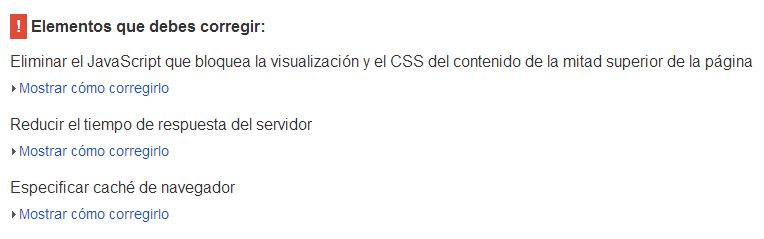 errores pagespeed