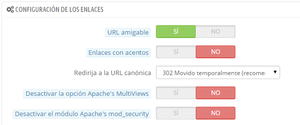 URLS amigables Prestashop