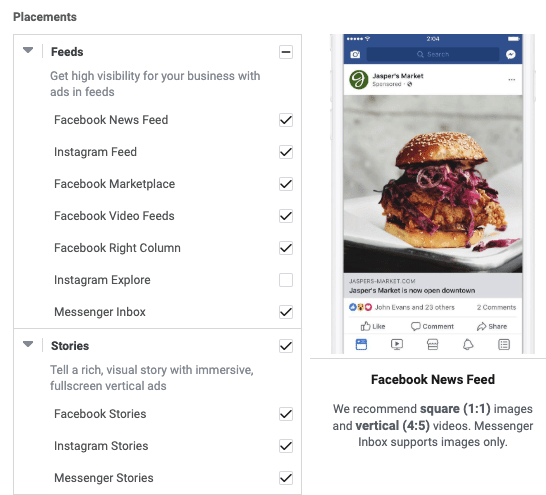 ubicaciones facebook ads
