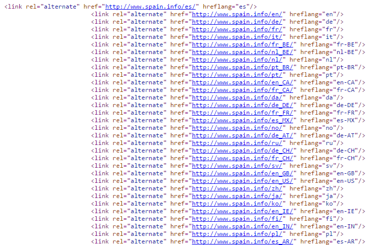 implementar etiquetas hreflang