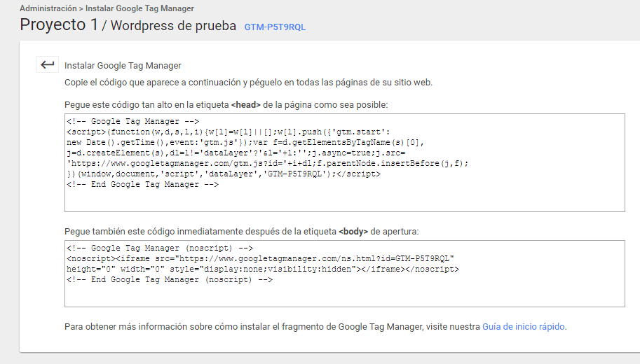 google tag manager wordpress 2 1 Tutorial de instalación de Google Tag Manager en Wordpress en Español