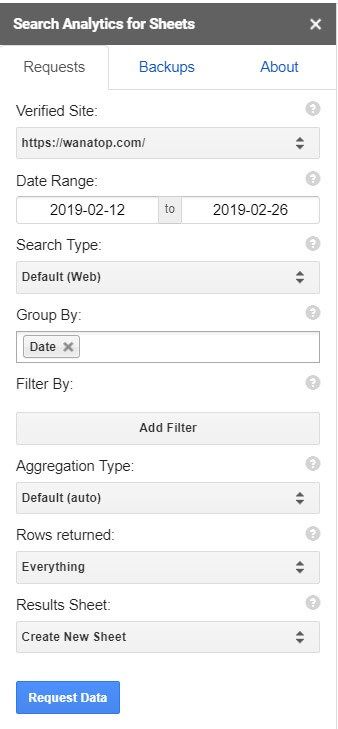 search analytics sheets ¿Cómo crear un Dashboard SEO con Google Spreadsheets?