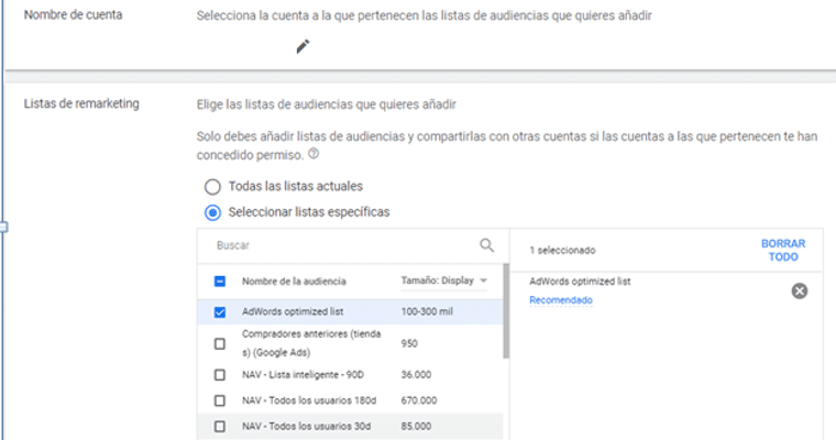 listas google ads