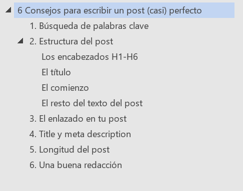 estructura post