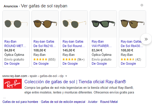 ejemplo google shopping