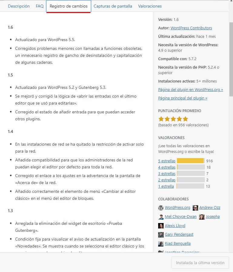 cambios plugin Cómo actualizar WordPress sin morir en el intento