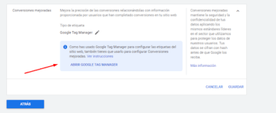 activacion gtm 2 Cómo configurar las conversiones mejoradas